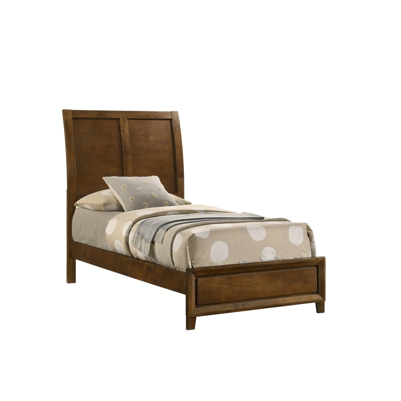 New Classic Furniture Ballard Wood Twin Panel Bed in Walnut Brown