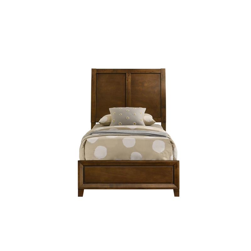 New Classic Furniture Ballard Wood Twin Panel Bed in Walnut Brown