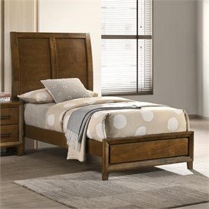 New Classic Furniture Ballard Wood Twin Panel Bed in Walnut Brown