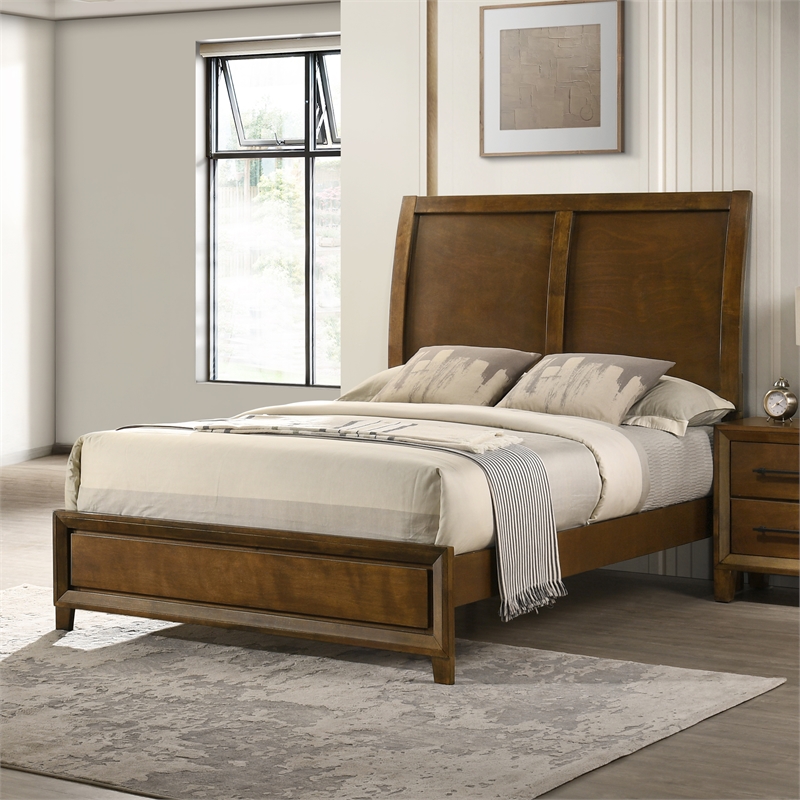New Classic Furniture Ballard Wood Full Panel Bed in Walnut Brown