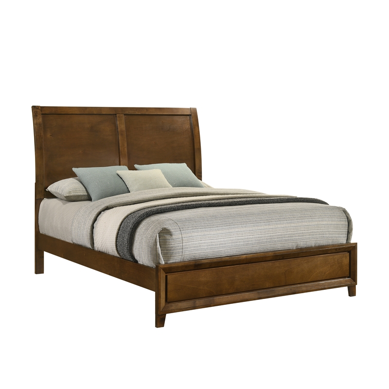 New Classic Furniture Ballard Wood Queen Panel Bed in Walnut Brown