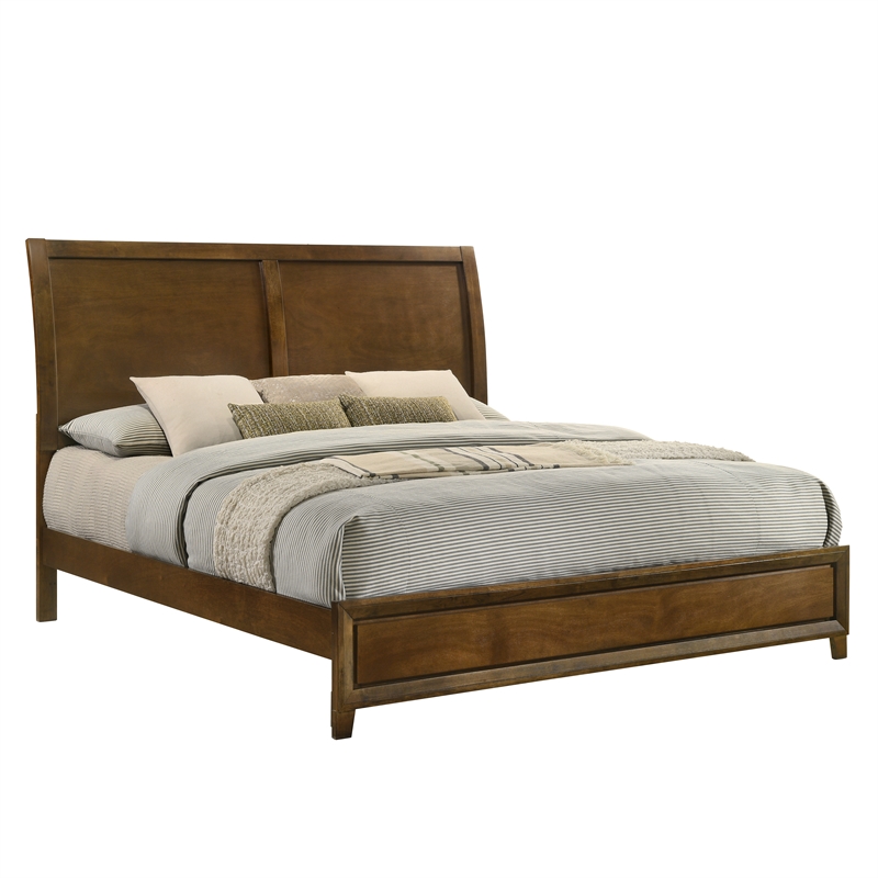 New Classic Furniture Ballard Wood King Panel Bed in Walnut Brown