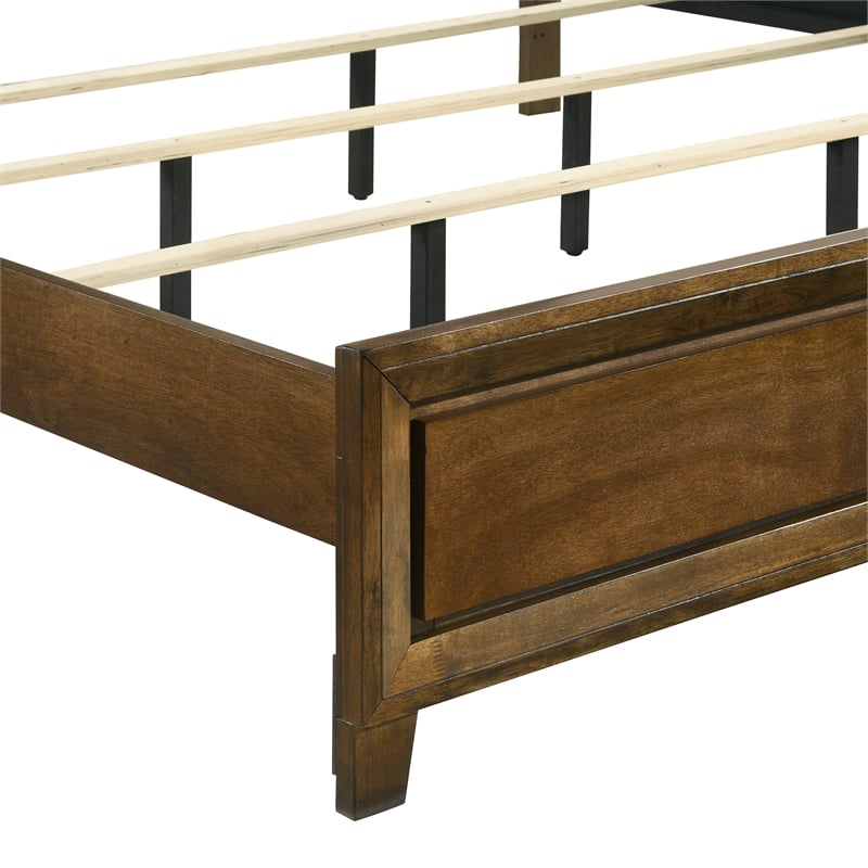 New Classic Furniture Ballard Wood King Panel Bed in Walnut Brown