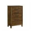 New Classic Furniture Ballard Wood 5-Drawer Chest in Walnut Brown