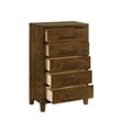 New Classic Furniture Ballard Wood 5-Drawer Chest in Walnut Brown