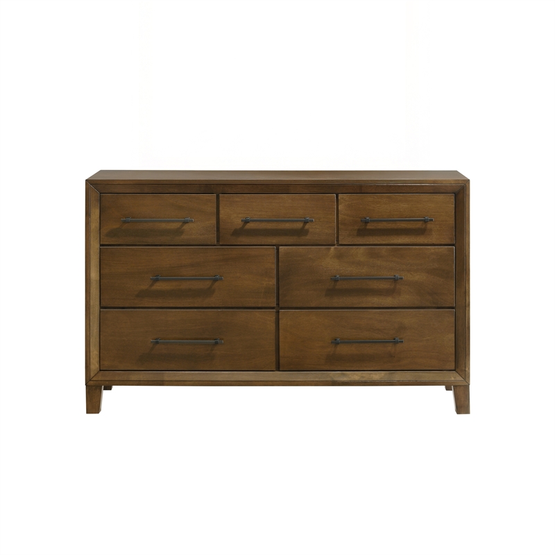 New Classic Furniture Ballard Wood 7-Drawer Dresser in Walnut Brown