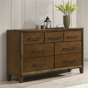 New Classic Furniture Ballard Wood 7-Drawer Dresser in Walnut Brown