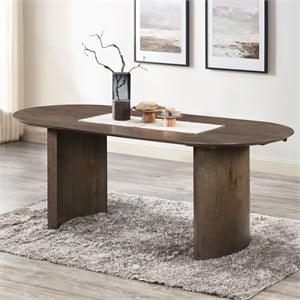 New Classic Furniture Kody Wood Oval Dining Table in Dark Walnut