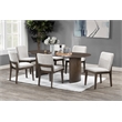New Classic Furniture Kody 7-Piece Wood Oval Dining Table Set in Walnut/Beige