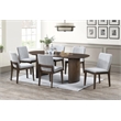 New Classic Furniture Kody 7-Piece Wood Oval Dining Table Set in Walnut/Gray