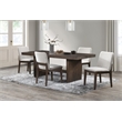 New Classic Furniture Kody 5-Piece Wood Dining Table Set in Walnut/Beige