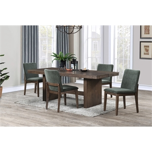 New Classic Furniture Kody 5-Piece Wood Dining Table Set in Walnut/Green