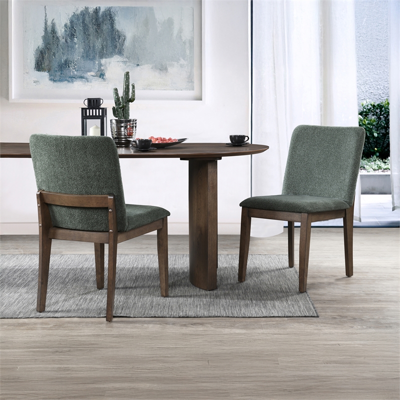 New Classic Furniture Kody Fabric Upholstered Dining Chair in Green (Set of 2)