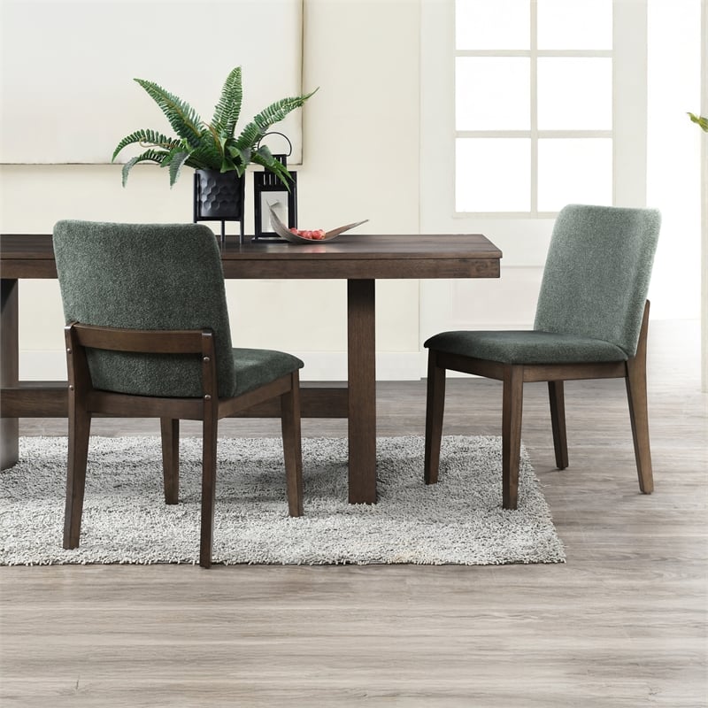 New Classic Furniture Kody Fabric Upholstered Dining Chair in Green (Set of 2)