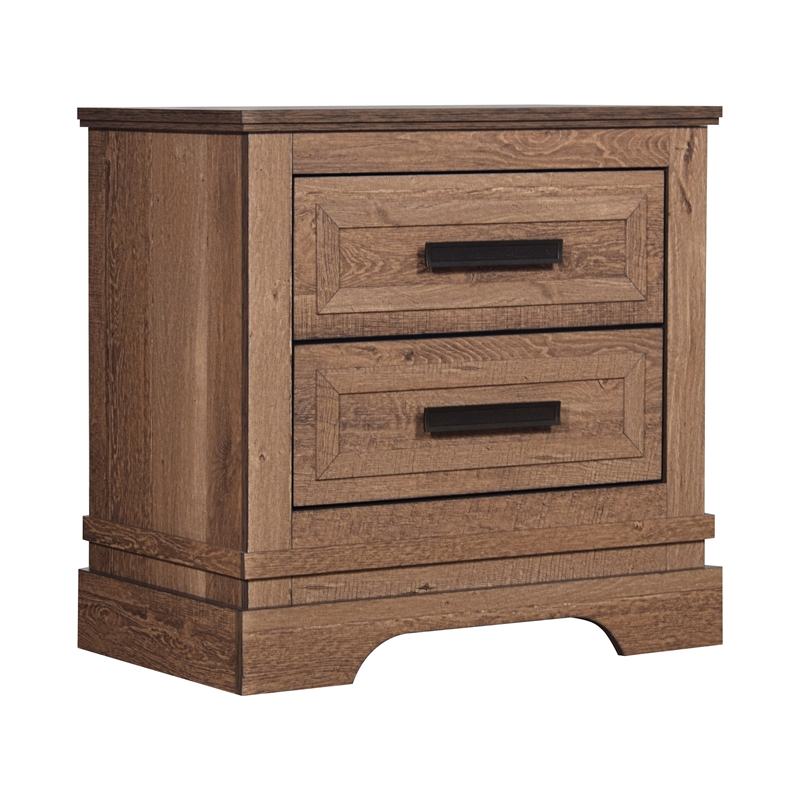 New Classic Furniture Coventry Hall Wood 2-Drawer Nightstand in Pecan