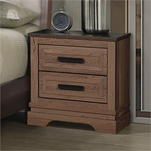 New Classic Furniture Coventry Hall Wood 2-Drawer Nightstand in Pecan