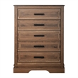 New Classic Furniture Coventry Hall Wood 5-Drawer Chest in Pecan