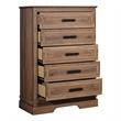 New Classic Furniture Coventry Hall Wood 5-Drawer Chest in Pecan