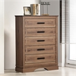 New Classic Furniture Coventry Hall Wood 5-Drawer Chest in Pecan