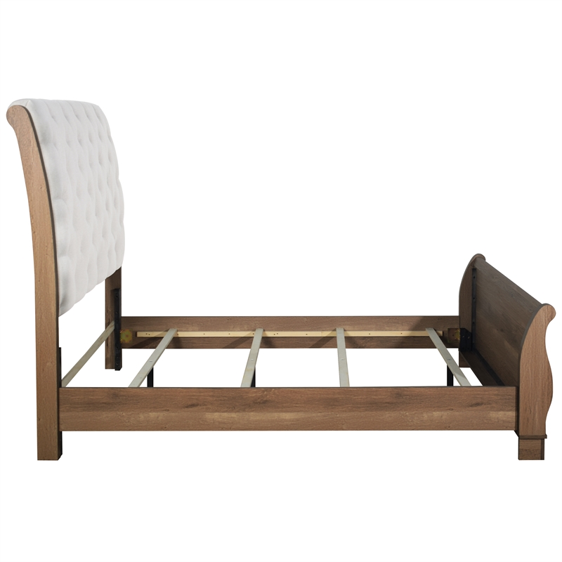 New Classic Furniture Coventry Hall Wood Queen Sleigh Bed in Pecan