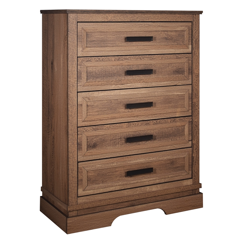 New Classic Furniture Coventry Hall 4Pc Wood Queen Bedroom Set w Chest in Pecan