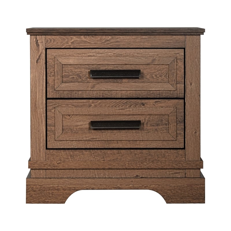 New Classic Furniture Coventry Hall 5Pc Wood Queen Bedroom Set w Chest in Pecan