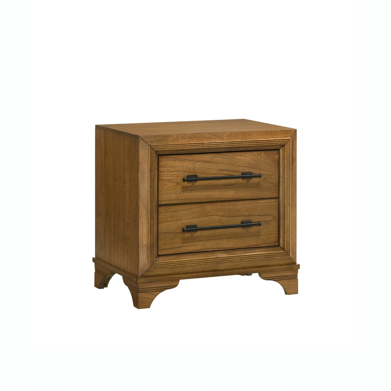 New Classic Furniture Talcott Wood 2-Drawer Nightstand in Honey/Brown