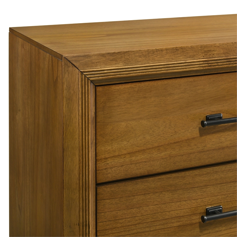 New Classic Furniture Talcott Wood 5-Drawer Chest in Honey/Brown