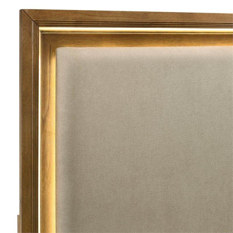 New Classic Furniture Talcott Wood Queen Storage Platform Bed in Honey/Brown