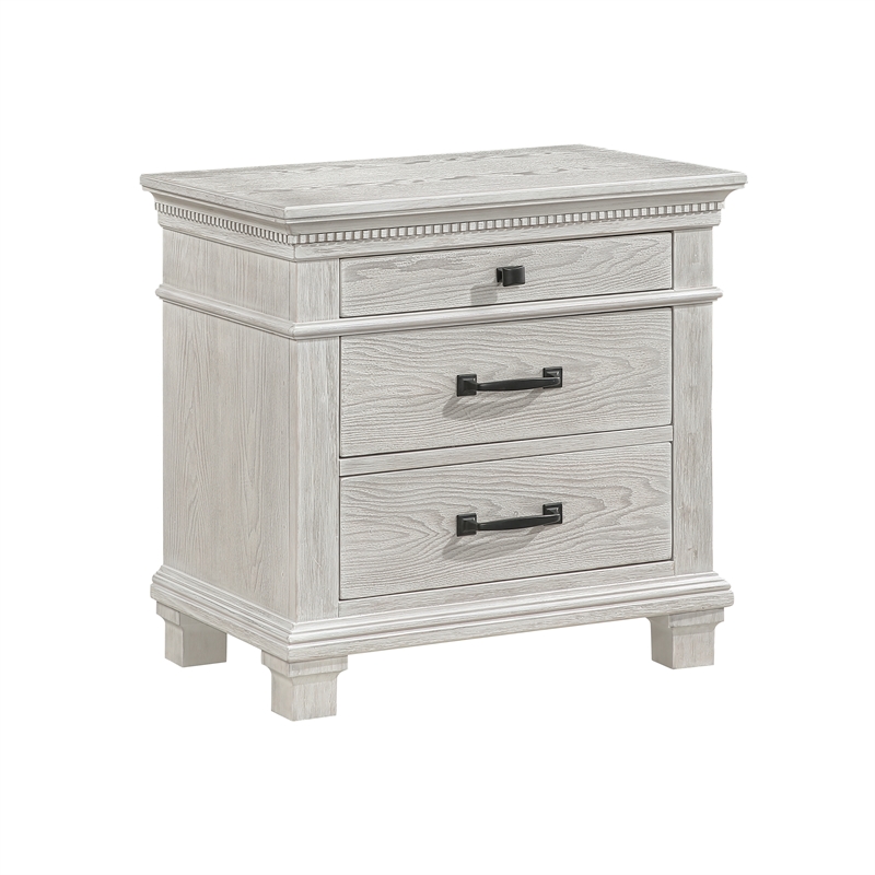 New Classic Furniture Silver Sands Wood 3-Drawer Nightstand in Gray