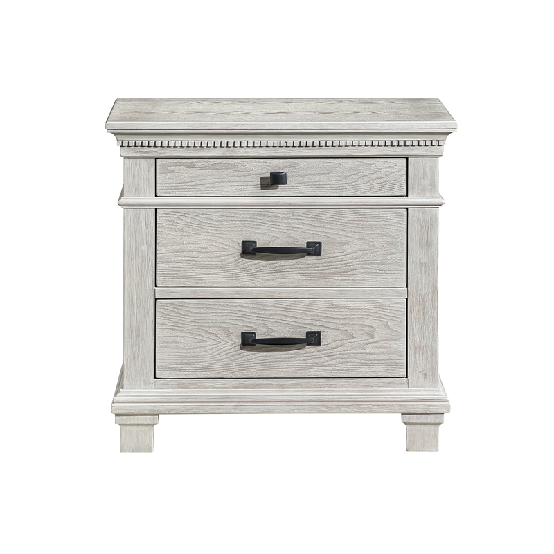New Classic Furniture Silver Sands Wood 3-Drawer Nightstand in Gray