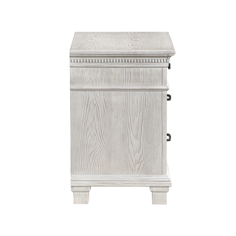 New Classic Furniture Silver Sands Wood 3-Drawer Nightstand in Gray