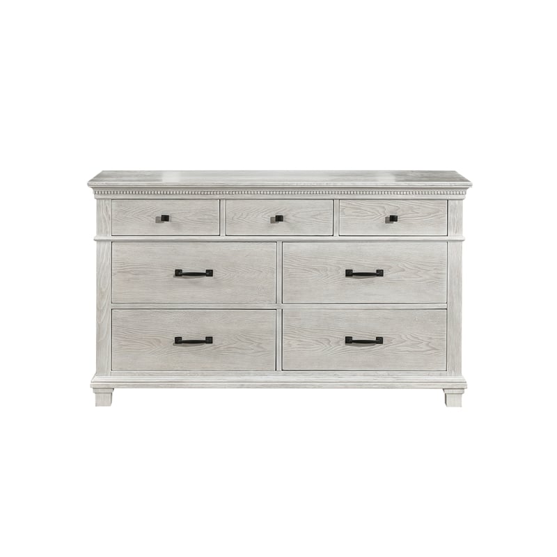 New Classic Furniture Silver Sands Wood 7-Drawer Dresser in Gray