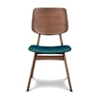 New Classic Furniture Oscar 3-Piece Wood Corner Table Set in Walnut/Teal