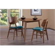 New Classic Furniture Oscar 3-Piece Wood Corner Table Set in Walnut/Teal