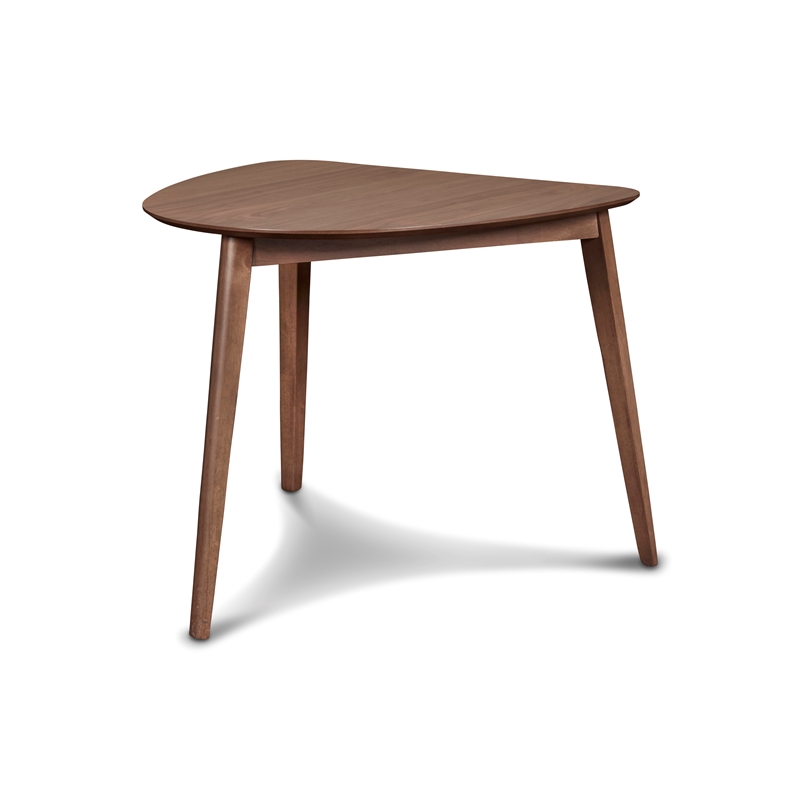 New Classic Furniture Oscar 3-Piece Wood Corner Table Set in Walnut/Dark Gray