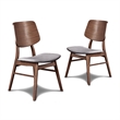 New Classic Furniture Oscar 3-Piece Wood Corner Table Set in Walnut/Dark Gray