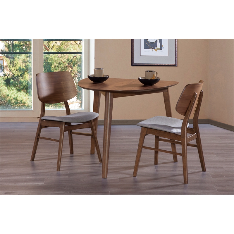 New Classic Furniture Oscar 3-Piece Wood Corner Table Set in Walnut/Dark Gray