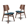New Classic Furniture Oscar 5-Piece Wood Dining Table Set in Walnut/Teal