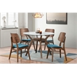 New Classic Furniture Oscar 5-Piece Wood Round Dining Table Set in Walnut/Teal