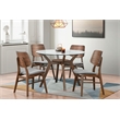 New Classic Furniture Oscar 5-Piece Wood Round Dining Table Set in Walnut/Gray