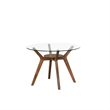 New Classic Furniture Oscar Wood Dining Table with Glass Top in Walnut