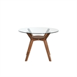 New Classic Furniture Oscar Wood Dining Table with Glass Top in Walnut