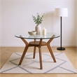 New Classic Furniture Oscar Wood Dining Table with Glass Top in Walnut