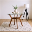 New Classic Furniture Oscar Wood Counter Table with Glass Top in Walnut