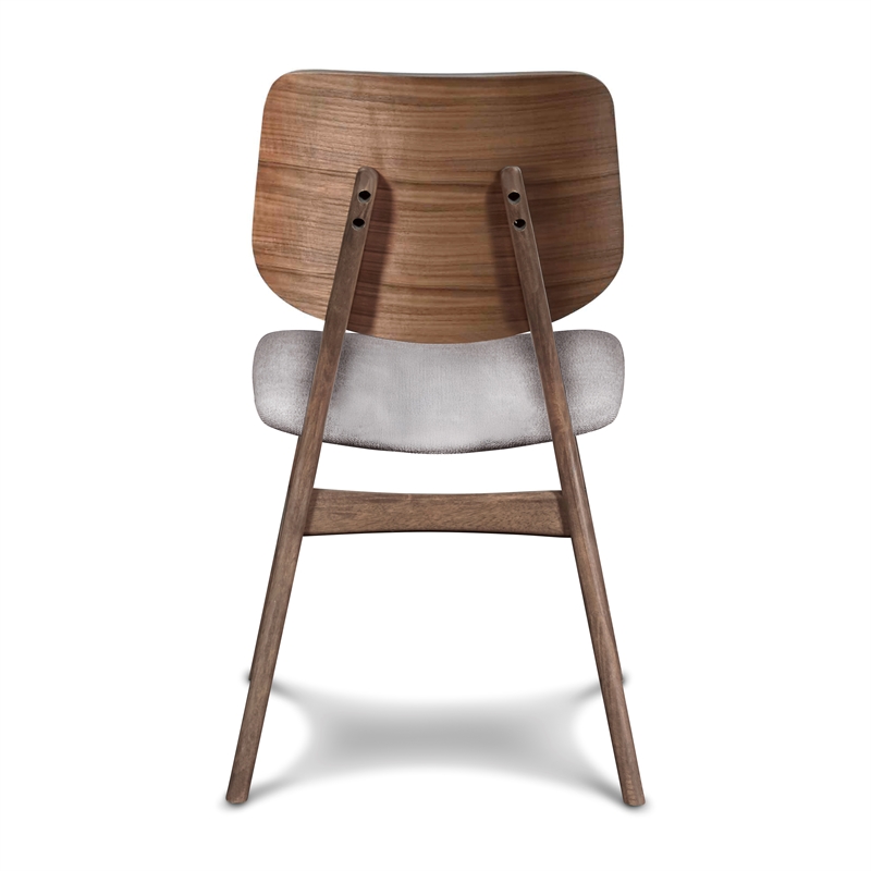 New Classic Furniture Oscar Wood Dining Chair in Walnut/Dark Gray (Set of 2)