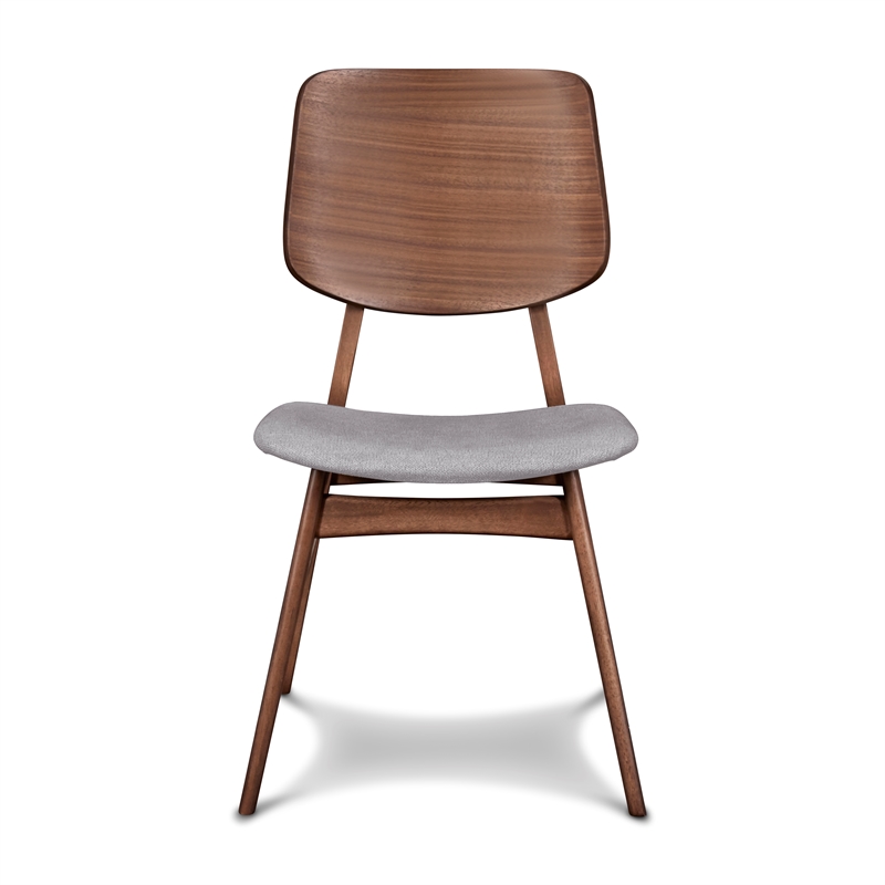 New Classic Furniture Oscar Wood Dining Chair in Walnut/Dark Gray (Set of 4)