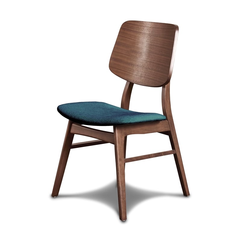 New Classic Furniture Oscar Wood Dining Chair in Walnut/Teal (Set of 4)