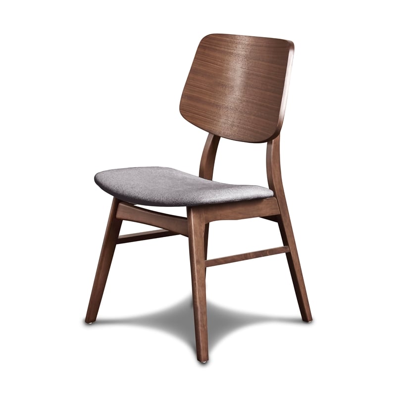 New Classic Furniture Oscar Wood Dining Chair in Walnut/Dark Gray (Set of 6)