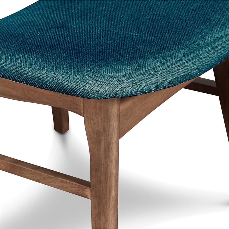 New Classic Furniture Oscar Wood Dining Chair in Walnut/Teal (Set of 6)